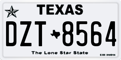TX license plate DZT8564