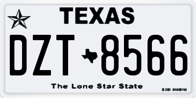 TX license plate DZT8566
