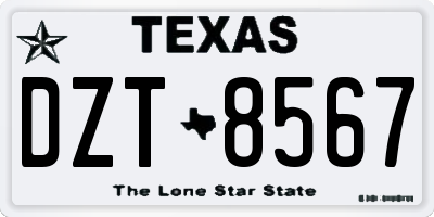 TX license plate DZT8567