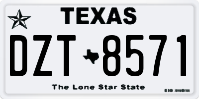 TX license plate DZT8571