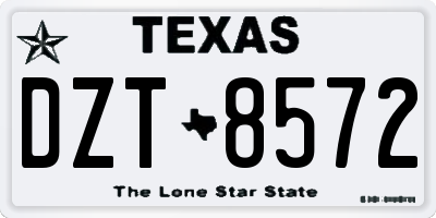 TX license plate DZT8572