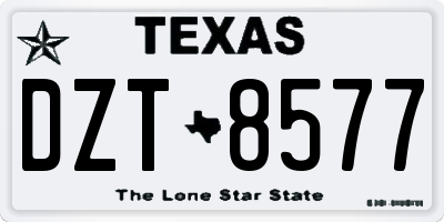 TX license plate DZT8577