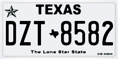 TX license plate DZT8582