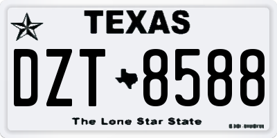 TX license plate DZT8588