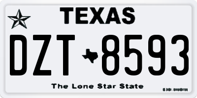 TX license plate DZT8593