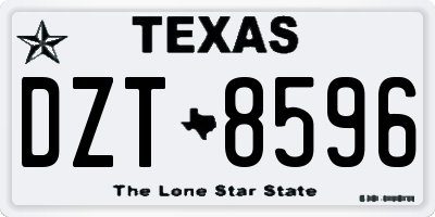 TX license plate DZT8596