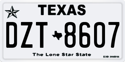 TX license plate DZT8607