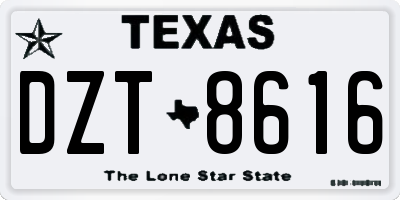 TX license plate DZT8616
