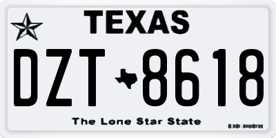 TX license plate DZT8618