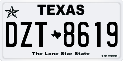 TX license plate DZT8619