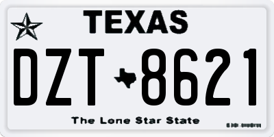 TX license plate DZT8621