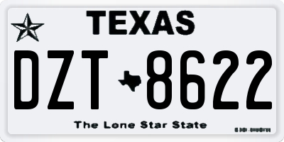 TX license plate DZT8622