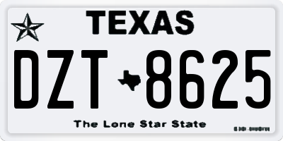 TX license plate DZT8625