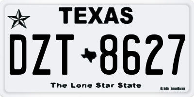 TX license plate DZT8627