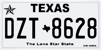 TX license plate DZT8628
