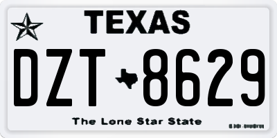 TX license plate DZT8629