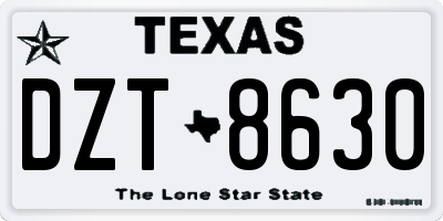 TX license plate DZT8630