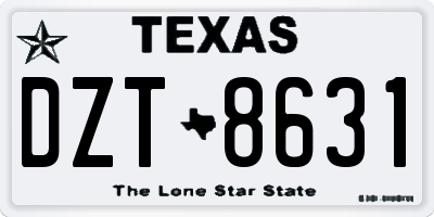 TX license plate DZT8631