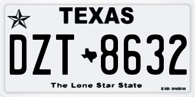 TX license plate DZT8632