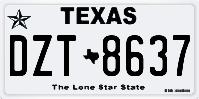 TX license plate DZT8637
