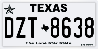 TX license plate DZT8638