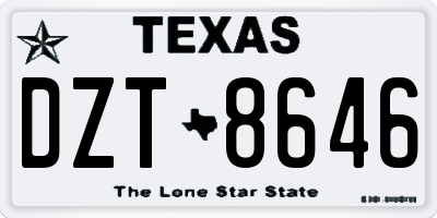 TX license plate DZT8646