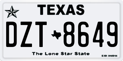 TX license plate DZT8649