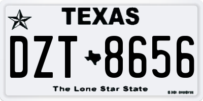 TX license plate DZT8656