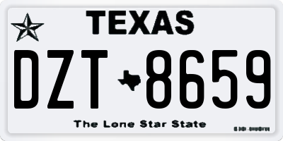 TX license plate DZT8659