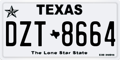 TX license plate DZT8664