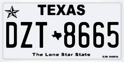 TX license plate DZT8665