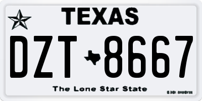 TX license plate DZT8667