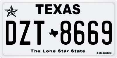 TX license plate DZT8669
