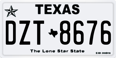 TX license plate DZT8676
