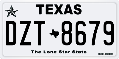 TX license plate DZT8679