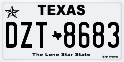 TX license plate DZT8683