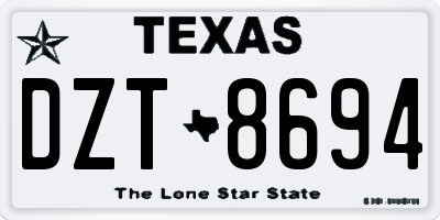 TX license plate DZT8694