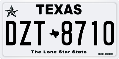 TX license plate DZT8710
