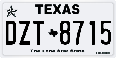 TX license plate DZT8715