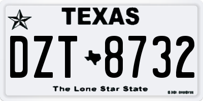 TX license plate DZT8732