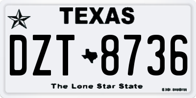TX license plate DZT8736