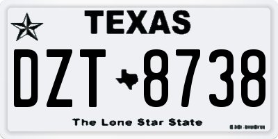 TX license plate DZT8738