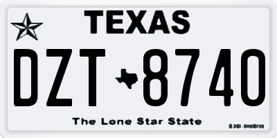 TX license plate DZT8740
