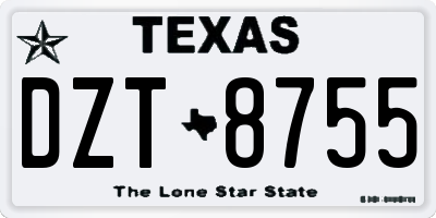 TX license plate DZT8755