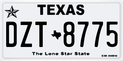 TX license plate DZT8775