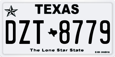TX license plate DZT8779
