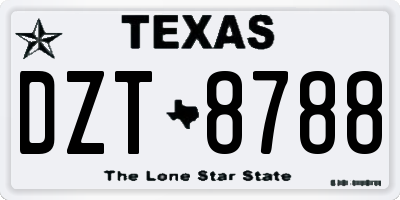 TX license plate DZT8788