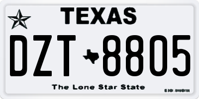 TX license plate DZT8805