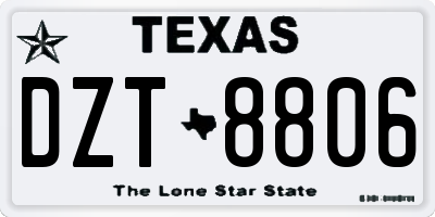 TX license plate DZT8806