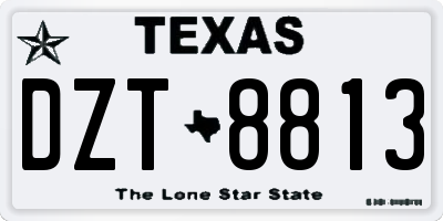 TX license plate DZT8813